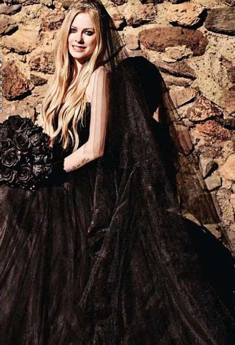 Avril Lavigne Black Wedding Dresses Celebrity Wedding Dresses Black Wedding