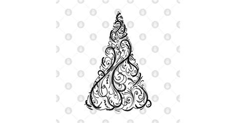 Modern Black Stylish Swirly Christmas Tree Stylish Christmas T Shirt Teepublic
