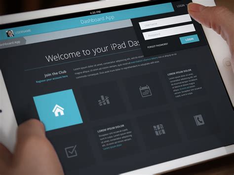 Flat iPad Tablet App & Dashboard - Home Screen | Tablet, Ipad