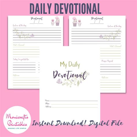 Printable Daily Devotional Printable Templates