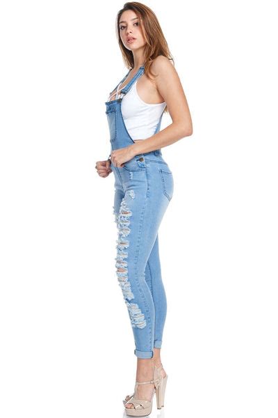 Womens Ripped Up Skinny Overalls G Style Usa