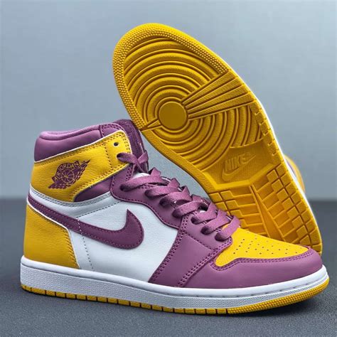 Air Jordan 1 High Top Purple And Gold