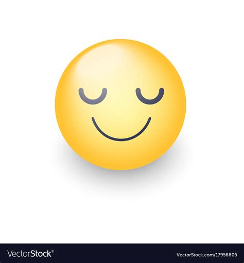Happy Cartoon Emoji Face With Closed Eyes Smiling Vector Image
