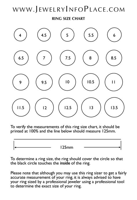 Ring Size Chart Kay Printable Womens Ring Size Chart That Are