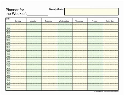 Weekly Work Schedule Template Pdf Inspirational 7 Free Weekly Planner