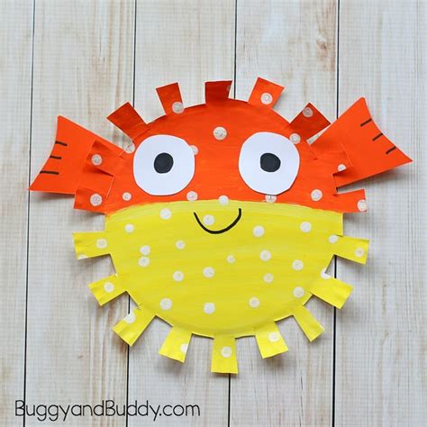 Paper Plate Pufferfish Craft For Kids Buggy And Buddy