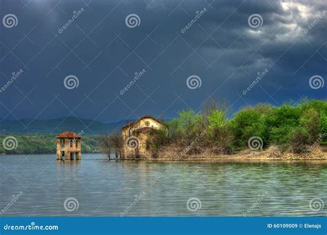 Submerged Abandoned Church In Ogosta Dam Bulgaria Stock Image Image