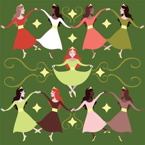 Nine Ladies Dancing By Loopti On Deviantart Yuletide Dance Seven Swans