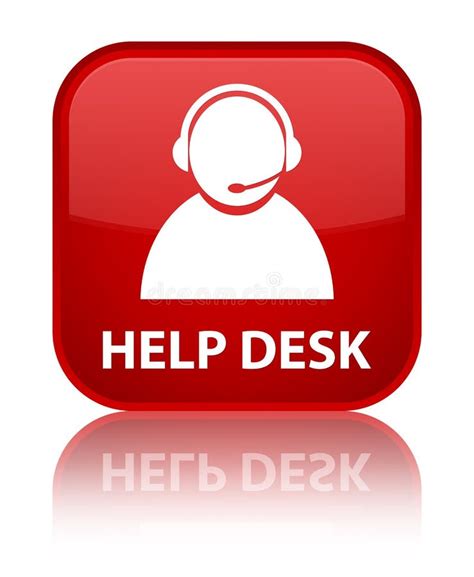 Help Desk Customer Care Icon Special Red Square Button Stock