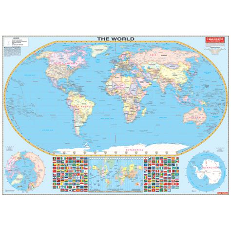 Classroom World Map World Large Scale Wall Map