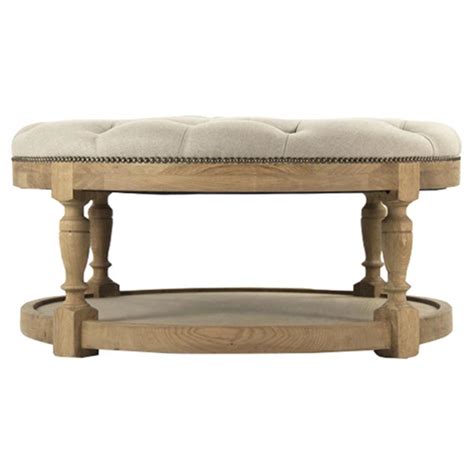 Rated 5 out of 5 by a powell from love my coffee table solid wood & well made. Talia French Country Natural Oak Linen Tufted Nailhead ...