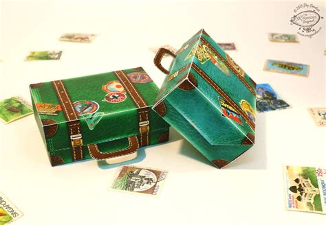 Set Of 2 Miniature Printable Diy Travel Suitcase Paper T Etsy