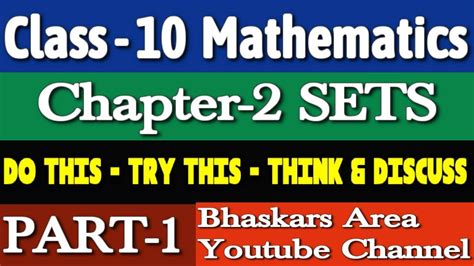 Class 10 Mathematics Part 1 Chapter 2 Sets Do This Try This