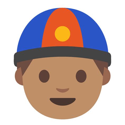 Medium Teint Mand Med Kinesisk Hat Emoji Clipart Gratis Download