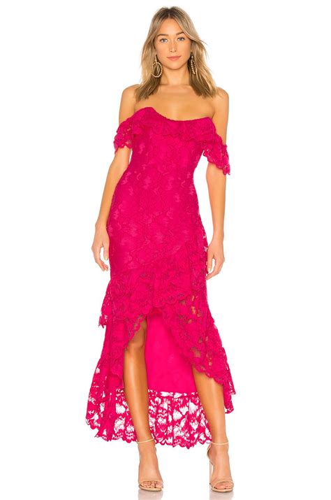Lovers And Friends Rosewater Lace Gown In Hot Pink From Lace Dress Dresses Fashion