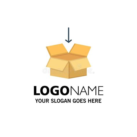 Box Arrow Shipping Education Business Logo Template Flat Color