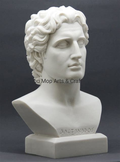 Marble Bust Of Alexander The Great Statue Carved Greek Artist Sculpture