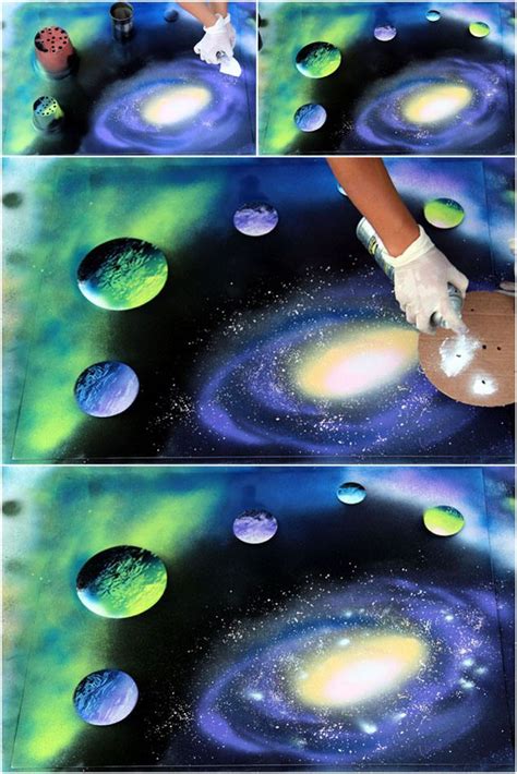 How To Spray Paint Art Planets And Galaxy A Piece Of Rainbow Spray