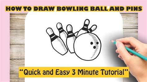 How To Draw Bowling Ball And Pins Youtube