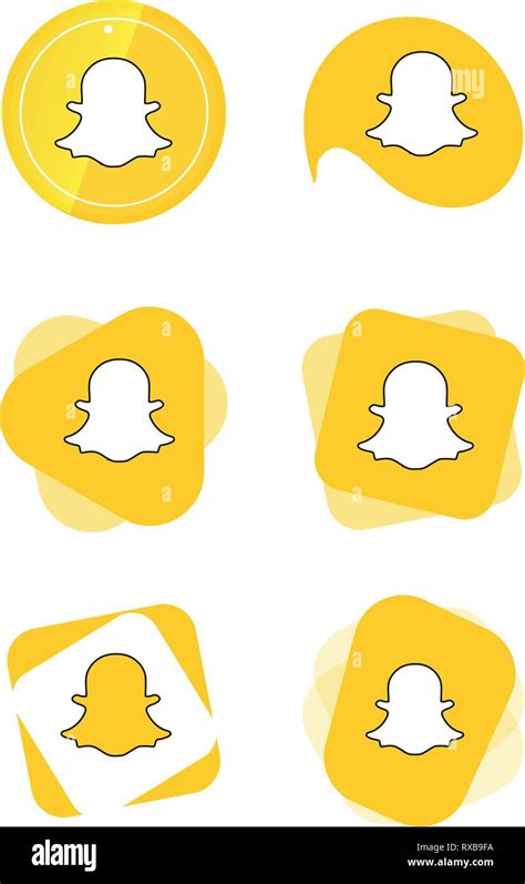 Snapchat Le Social Media Icons Set Vector Illustrator Logo Historique