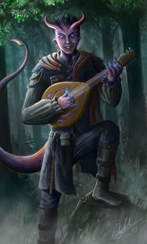 Artstation Dnd Bard Anh Le Tiefling Bard Dnd Bard Dungeons And