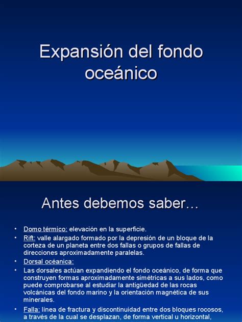 Expansión Del Fondo Oceánico Placas Tectónicas Fondo Del Mar