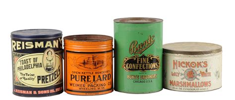 Lot Detail Lot Of 4 Assorted Product Tins