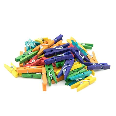 Ram Pro Mini Colored Clothes 50 Pins Little Clothespins Natural