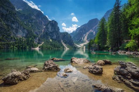 Lago Di Braies Dolomites Wallpapers Wallpaper Cave