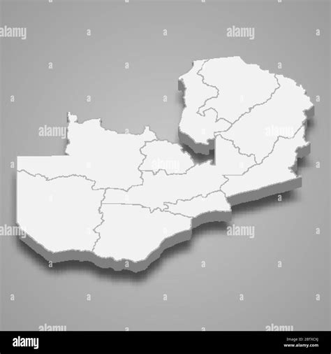 3d Karte Von Sambia Mit Grenzen Von Regionen Stock Vektorgrafik Alamy