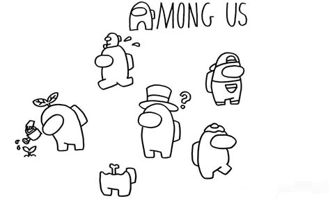 Among Us Characters Coloring Page Free Printable Coloring Pages For Kids