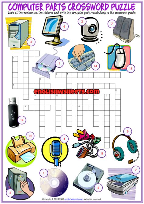 An Enjoyable Esl Printable Crossword Puzzle Worksheet With Pictures For