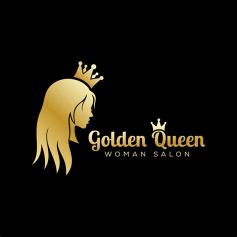 ✓ free for commercial use ✓ high quality images. Golden queen logo, luxury beauty salon logo, long hair ...
