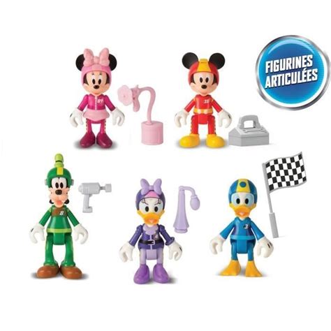 Mickey Roadster Racers Pack De 5 Figurines Fabulous Mickey And Ses Amis