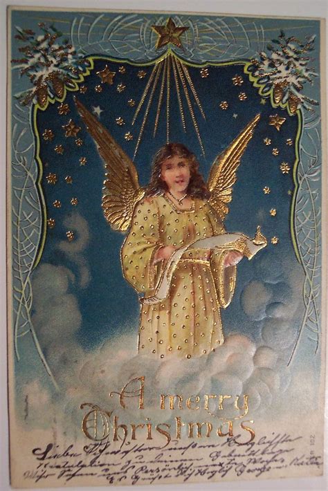Vintage Christmas Postcard Angel Christmas Postcard Christmas