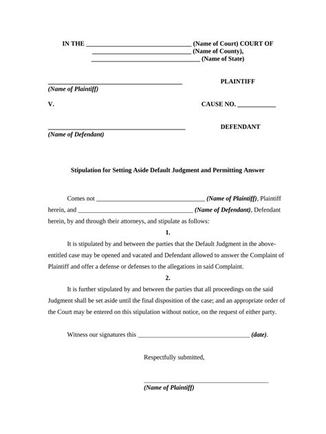 Judgment in default (judgment) for a liquidated sum was obtained by the plaintiff when no appearance was entered by the defendant. setting aside default Doc Template | PDFfiller