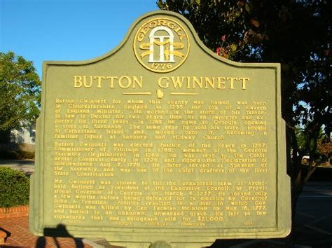 Button Gwinnett Gwinnett County Georgia Historical Markers On