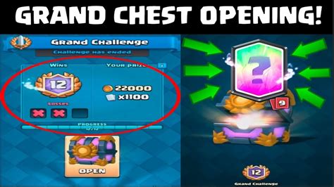 Grand Challenge Big Chest Opening Clash Royale 12x Wins Chest
