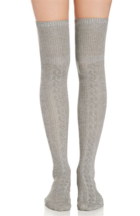 Knit Knee High Socks In Gray Dailylook