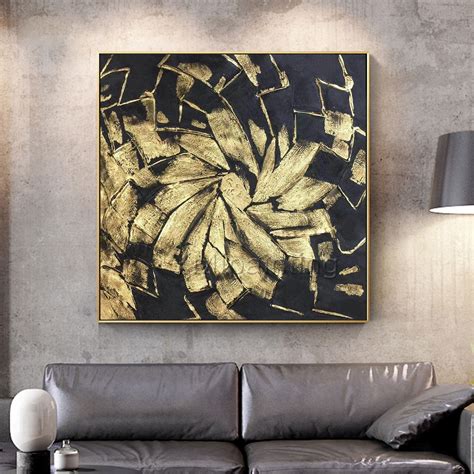 Gold And Black Modern Abstract Original Wall Art Paintings On Etsy Painting Abstract Wall