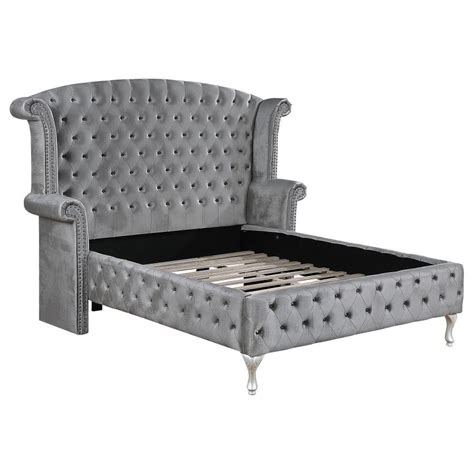 Deanna Upholstered Tufted Bedroom Set Grey Jbs Furniture
