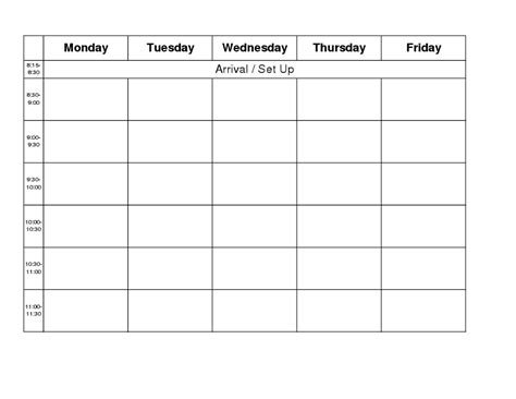 Blank Calendar Monday To Friday New Calendar Template Site