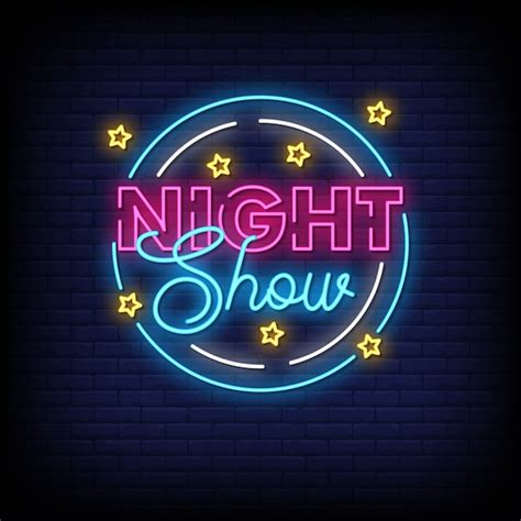 Premium Vector Night Show Neon Signs Style Text