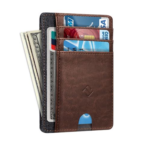 Wallets Card Cases And Money Organizers Rfid Slim Leather Card Wallet