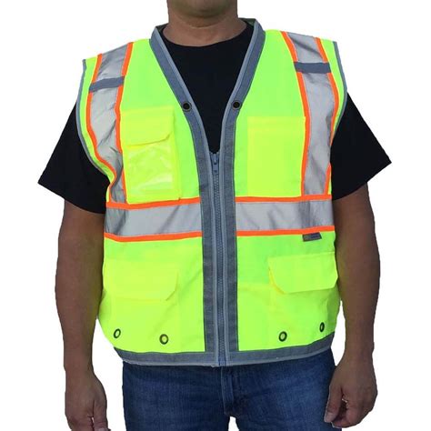Buy 3c Products Ansiisea 107 2020 Class 2 Safety Green Solid Front Mesh Back Surveyor Safety