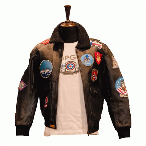 Top Gun Flight Bomber Leather Jacket With Patches Tactical Trading