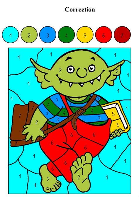 Le petit ogre veut aller à l’école : coloriage magique avec des