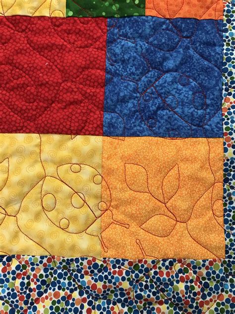 Bright Multi Colored Baby Quilt Etsy
