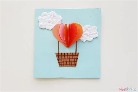 3d Diy Heart Hot Air Balloon Card Mombrite