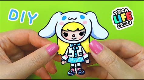 How To Draw🤍cinnamoroll💙 Themed Toca Boca Girl Diy Paper Crafts Youtube